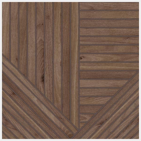 Merola Tile Tangram Wood Walnut 8 in. x 8 in. Porcelain Floor and Wall ...