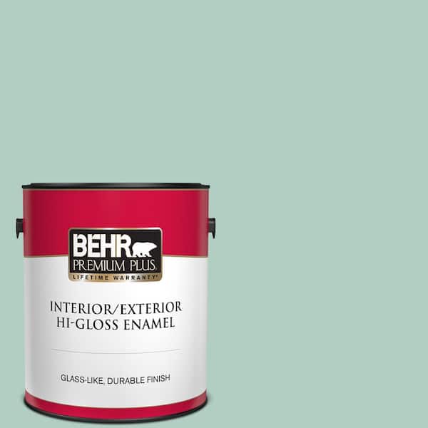 BEHR PREMIUM PLUS 1 gal. #M430-3 Wintergreen Dream Hi-Gloss Enamel Interior/Exterior Paint