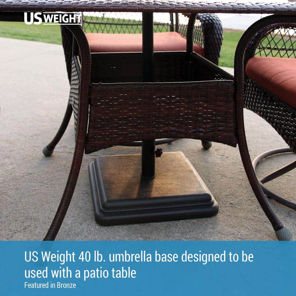 Heavy Duty Bronze Concrete Umbrella Base with 4" Stem