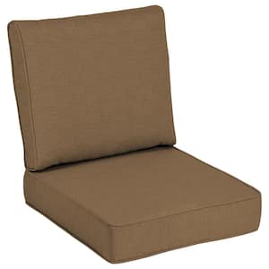 24 in. x 24 in. Sunbrella Two Piece Outdoor Lounge Chair Cushion in Cast Teak