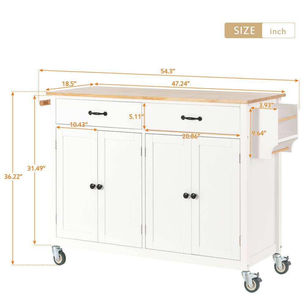 Black Solid Wood MDF Kitchen Cart with Spice Rack and Locking Wheels - thumbnail 8