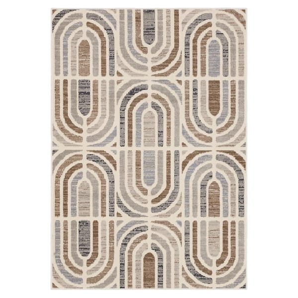 Westpoint Sand 8 ft. x 10 ft.Modern Contemporary Geometric Linework Area Rug