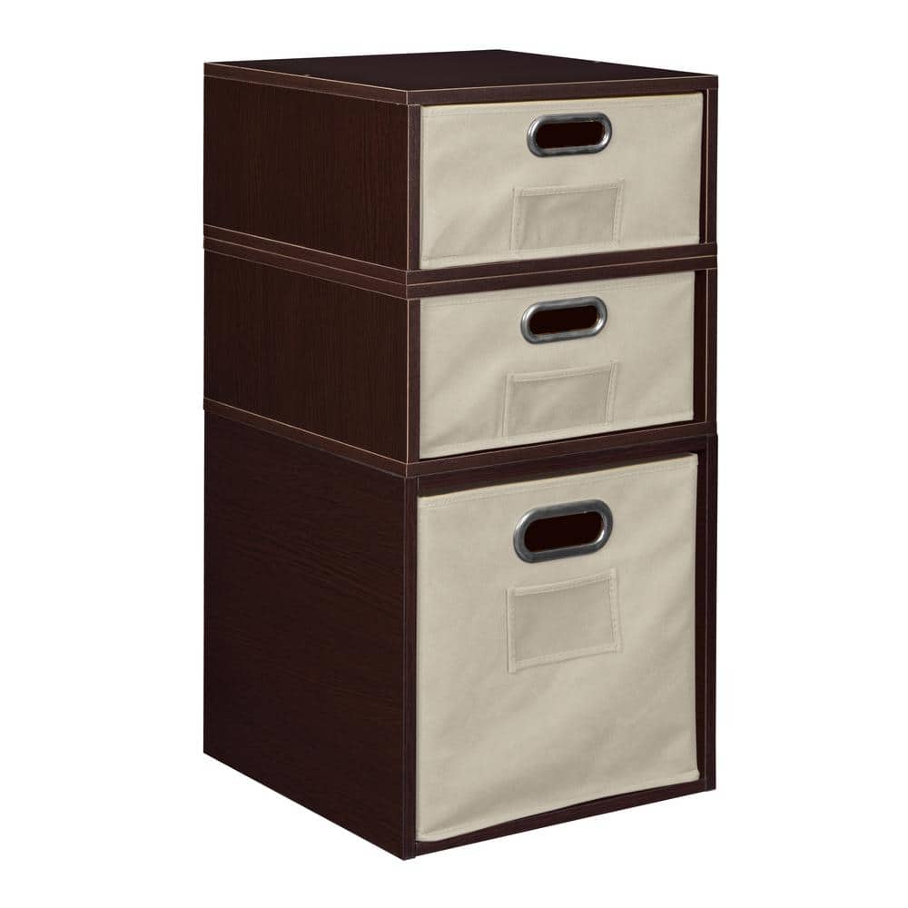 26 in. H x 13 in. W x 13 in. D Wood 3- Cube Organizer