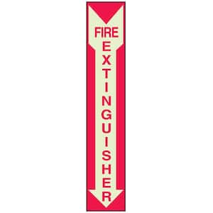 Brady 5 in. x 14 in. Glow In The Dark Self Stick Polyester Right Pointing Arrow Directional Sign 80202   The Home Depot
