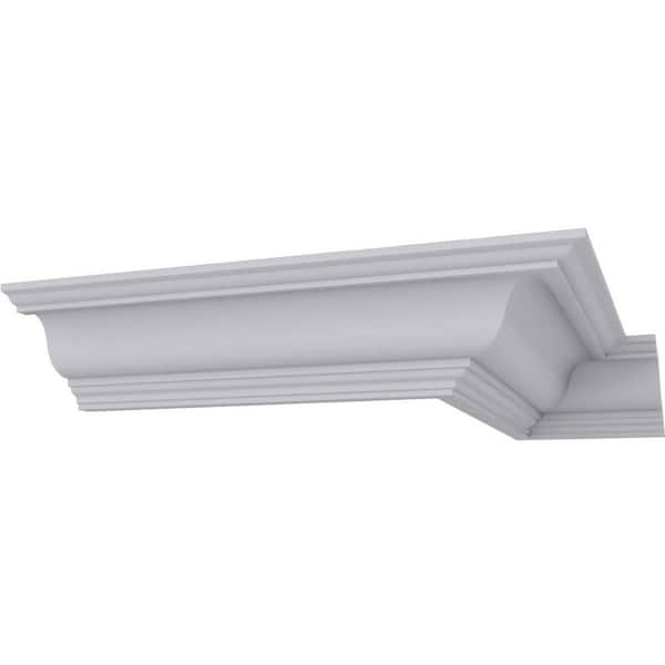 SAMPLE - 7-1/2 in. x 12 in. x 5 in. Polyurethane Niobe Smooth Crown Moulding