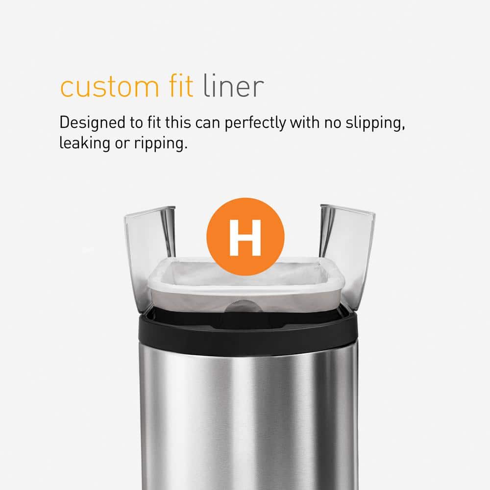 30L Brushed Stainless Steel Butterfly Lid Kitchen Step Trash Can