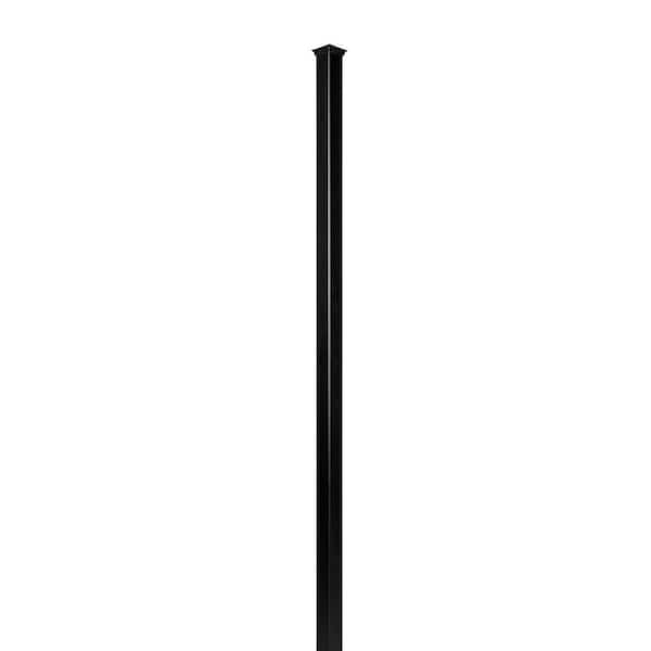 NUVO IRON Legacy Collection 2 in. x 2 in. x 8 ft. Galvanized Steel Square Metal Fence Post with Pyramid Post Cap