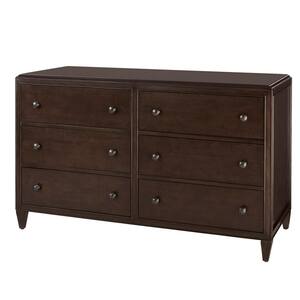 Bonterra 6-Drawer Chocolate Brown Dresser (56.7 in. W x 24.4 in. D x 35.9 in H)