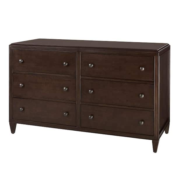Home Decorators Collection Bonterra 6-Drawer Chocolate Dresser (56.69 in. W x 24.41 in. D x 35.85 in H)
