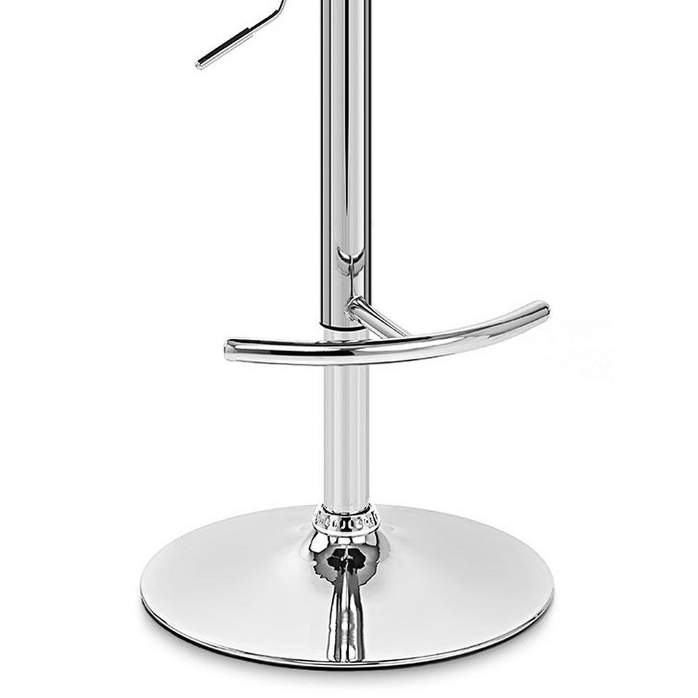 Contemporary Cream Leather Swivel Bar Stool with Chrome Finish