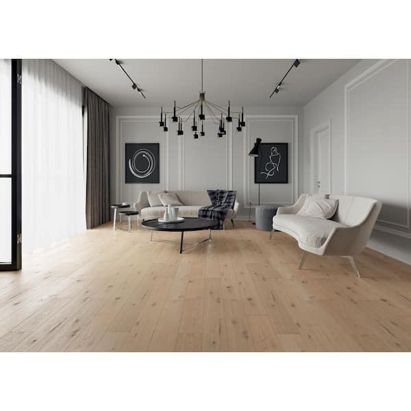ACQUA FLOORS Geneva Oak 1/4 in. T x 5 in. W Click Lock Wire Brushed Engineered Hardwood Flooring (16.7 sq.ft./case)