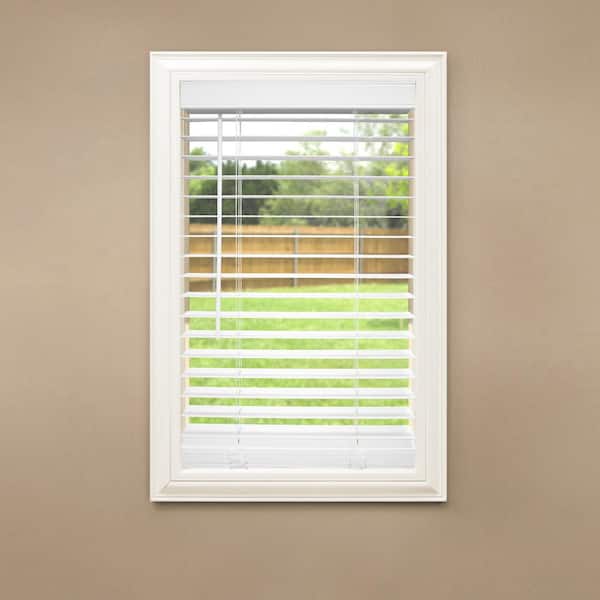 L 59 in W x 64 in HDC Maple 2-1/2 in Premium Faux Wood CORDED Blind 