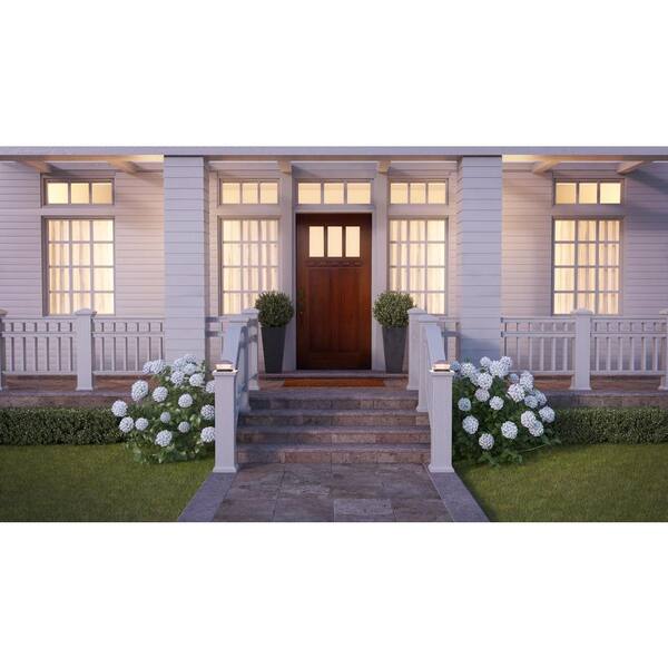 JAYXC HOME 2-Pc Outdoor Solar Copper Fence Post Cap Lights – Bright White LED For 4x4 Wood Posts