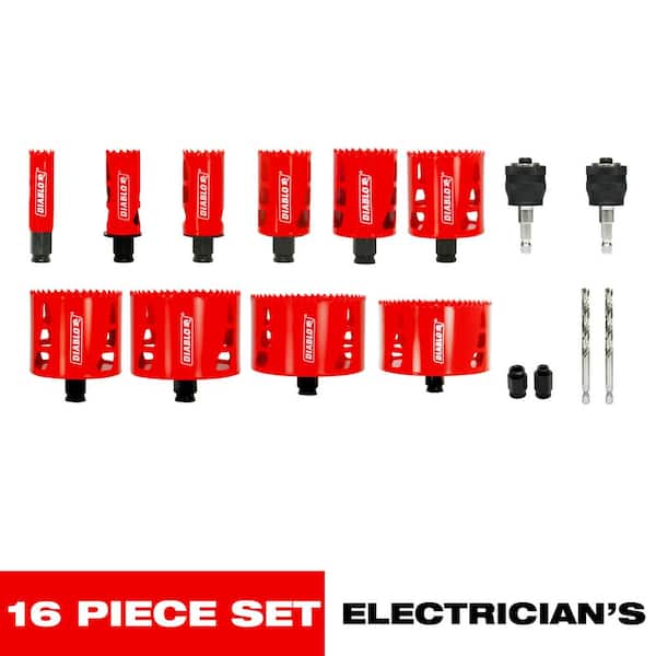 Electrician's Bi-Metal Hole Saw Set (16-Piece)