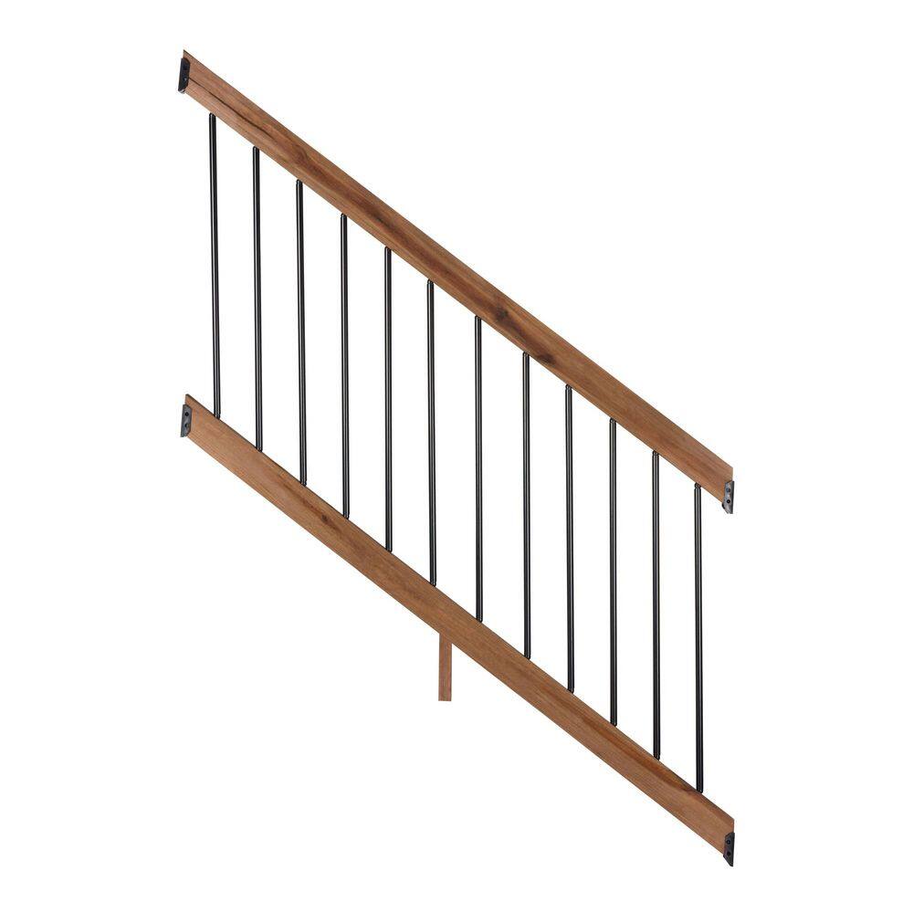 6 ft. Walnut-Tone Southern Yellow Pine Stair Rail Kit with Aluminum Square Balusters price history on PriceWatchPro