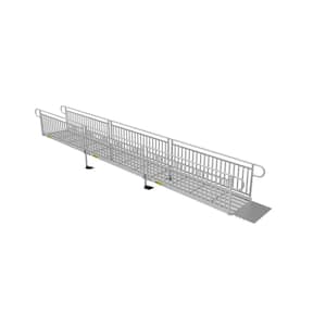 PATHWAY 3G 14 ft. Wheelchair Ramp Kit with Expanded Metal Surface and Vertical Picket Handrails
