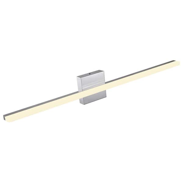 LamQee 31.5 in. 1-Light 24-Watt 3000K Warm White Chrome Integrated LED Vanity Light Bar for Bathroom