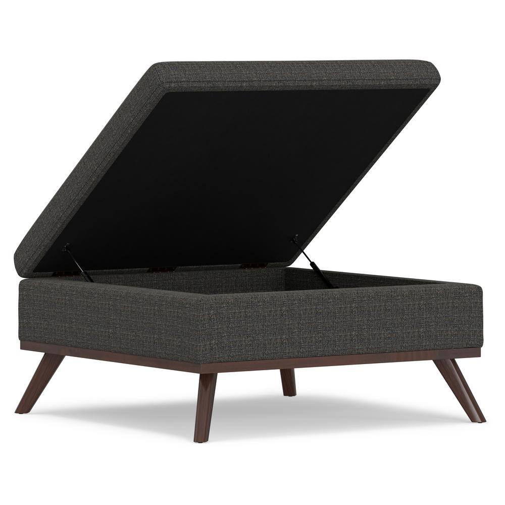 Owen Mid Century Ebony Square Storage Ottoman