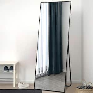 16 in. W x 55 in. H Modern Aluminum Alloy Framed Black Full-Length Floor Mirror Standing Mirror