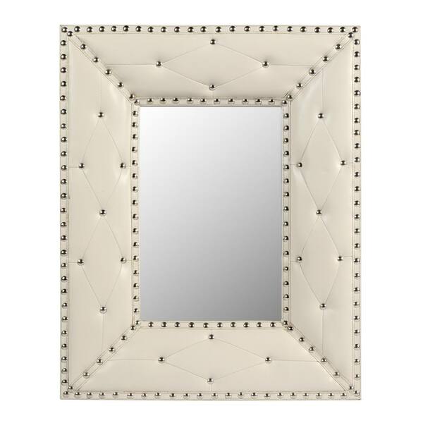 Tidoin 21 in. W x 26 in. H Rectangular Framed Hook Wall Bathroom Vanity Mirror in White