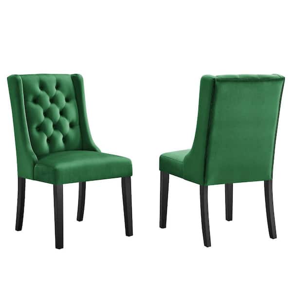 MODWAY Baronet Emerald Performance Velvet Dining Side Chairs (Set of 2)