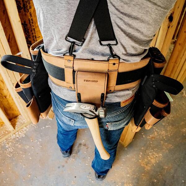 BuildPro Heavy Duty Leather Carpenter's Belt - 36 Inch, Reinforced Stitching, Model LBBSRC36