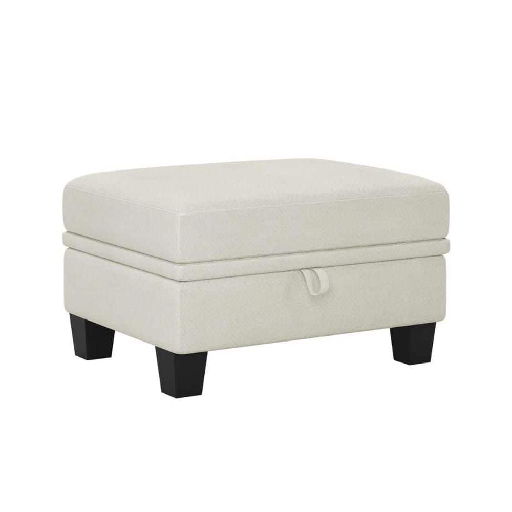 Chenille Rectangle Storage Ottoman Large Ottoman