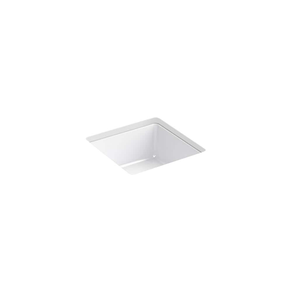 White Ceramic 11" Square Undermount Bathroom Sink