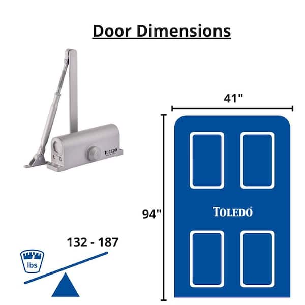 TOLEDO Gray Heavy-Duty Automatic Door Closer TC104 - The Home Depot