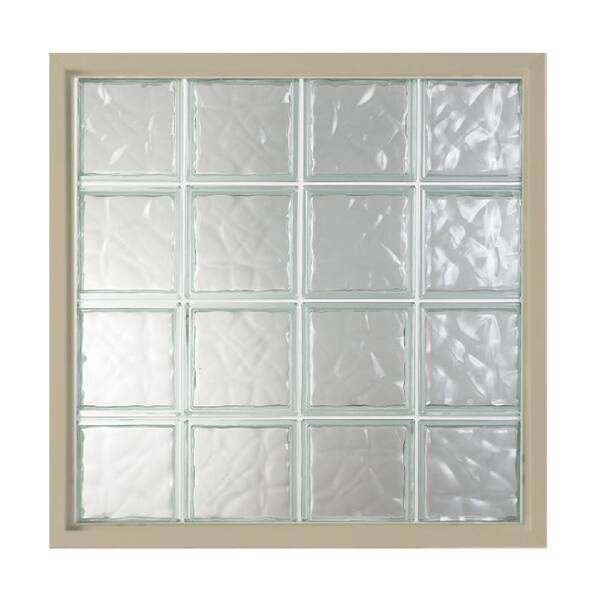 Window Grass Frame Hy-Lite 39.25 in. x 46.75 in. Fixed Tan Vinyl Nail Fin Frame Glass ...