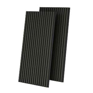 47.2 in. x 23.6 in. Natural Black Color Rectangle Wood Wall Panels Decorative Sound Proof Shiplap Panel (2-Pack)