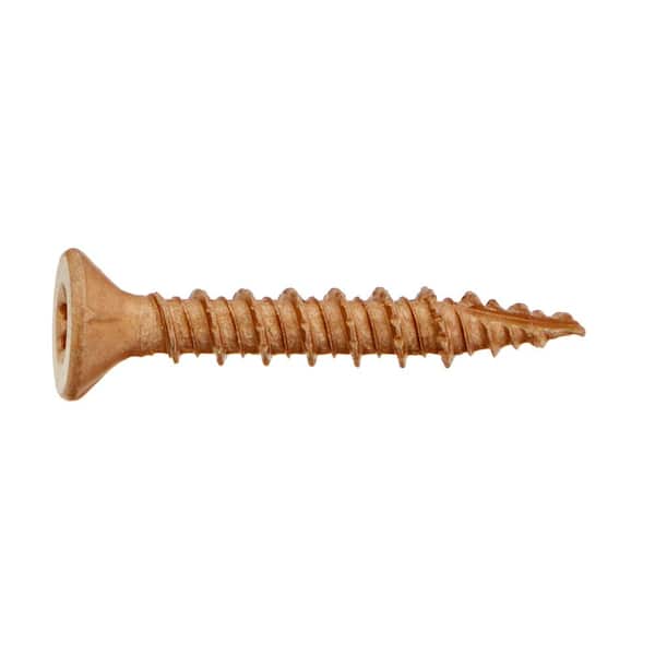 10 x 1-1/4 in. Brown 6-Lobe Torx Drive Exterior Flat Head Multi-Material Screw 1 lb.-Box (145-piece)
