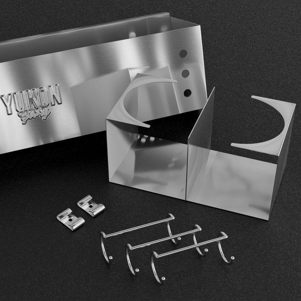 Yukon Glory Stainless Steel Griddle Caddy with Hooks