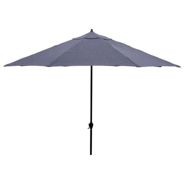 Hampton Bay 11 ft. Aluminum Market Patio Umbrella in Sky Blue