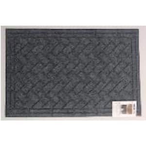 Brick Graphite 2 ft x 3 ft synthetic fiber Door Mat area rug
