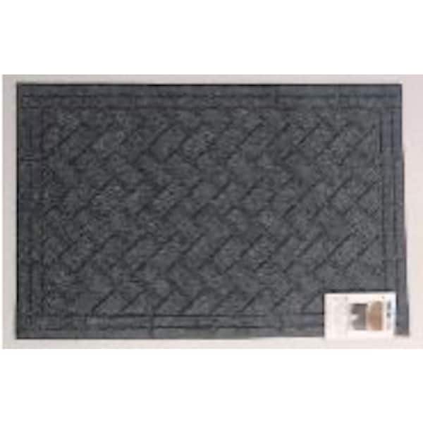 Unbranded Brick Graphite 2 ft x 3 ft synthetic fiber Door Mat area rug