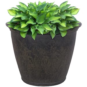 Anjelica 24 in. Sable Single Outdoor Resin Flower Pot Planter - Dark Brown