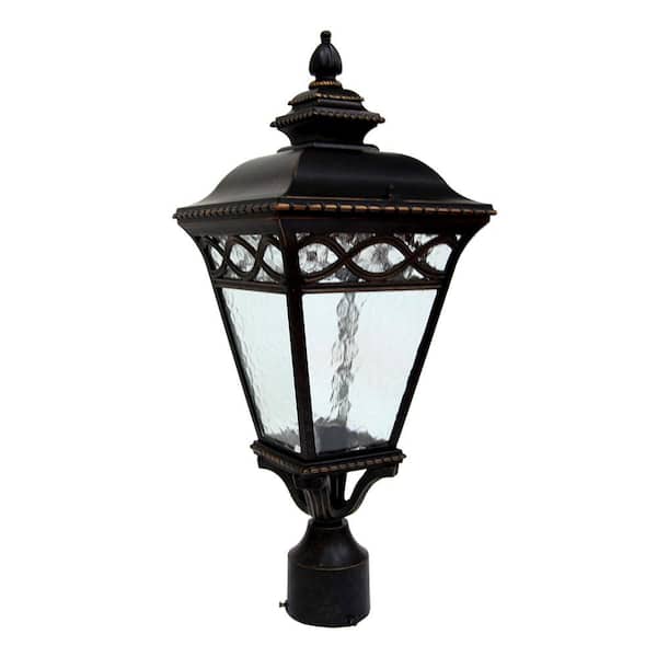 Unbranded Joseph 1 Light Bronze Metal Hardwired Outdoor Waterproof Post Light with Incandescent