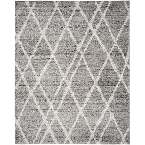 SAFAVIEH Adirondack Ivory/Silver 11 ft. x 15 ft. Geometric Diamond Area Rug