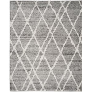 Adirondack Ivory/Silver 9 ft. x 12 ft. Geometric Diamond Area Rug