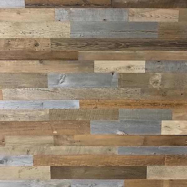 Four Seasons Outdoor Product 1 in. x 3 in. x 4 ft. Brown and Gray Weathered Barn Wood Square Edge Plank (10 sq. ft/Pack)
