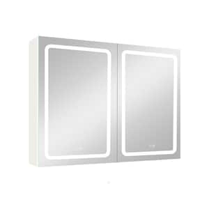 40 in. W x 30 in. H Rectangular Aluminum Medicine Cabinet with Mirror