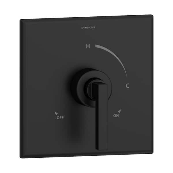 Symmons Duro 1-Handle Wall-Mounted Shower Valve Trim Kit in Matte Black (Valve not Included)