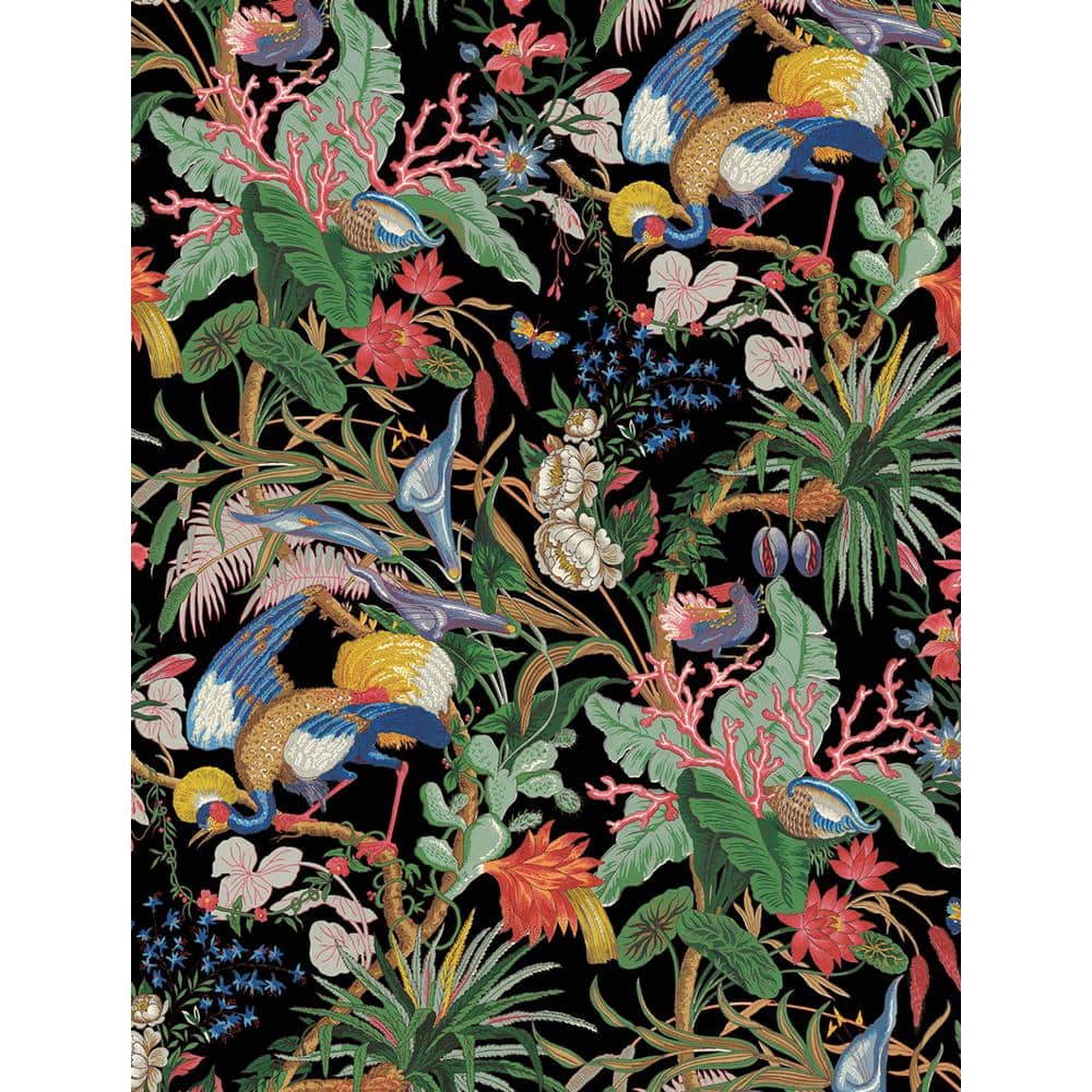 Ebony Tropical Canopy Self-Adhesive Vinyl Wallpaper