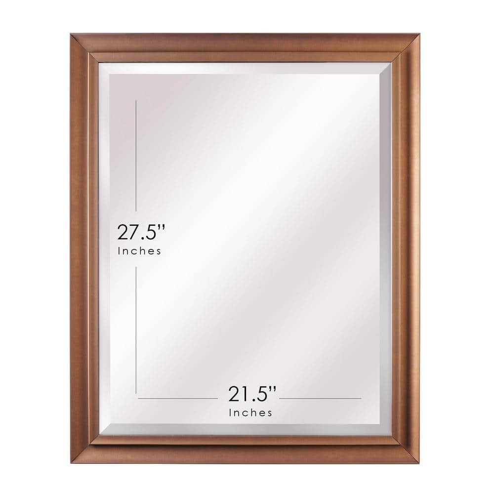 Antique Gold Rectangular Beveled Wall Mirror