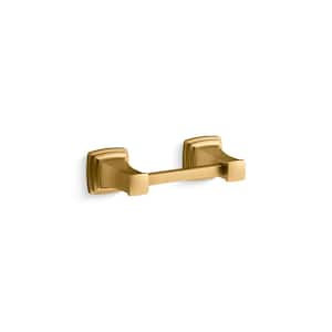 Riff Wall Mounted Pivoting Toilet Paper Holder in Vibrant Brushed Moderne Brass