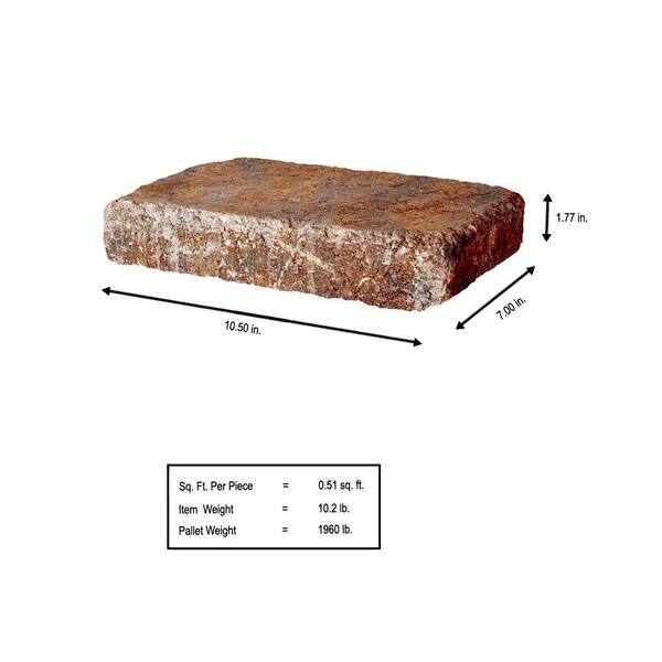 Pavestone RumbleStone Rec 10.5 in. x 7 in. x 1.75 in. Sierra Blend Concrete Paver (192 Pcs. / 98 Sq. ft. / Pallet)