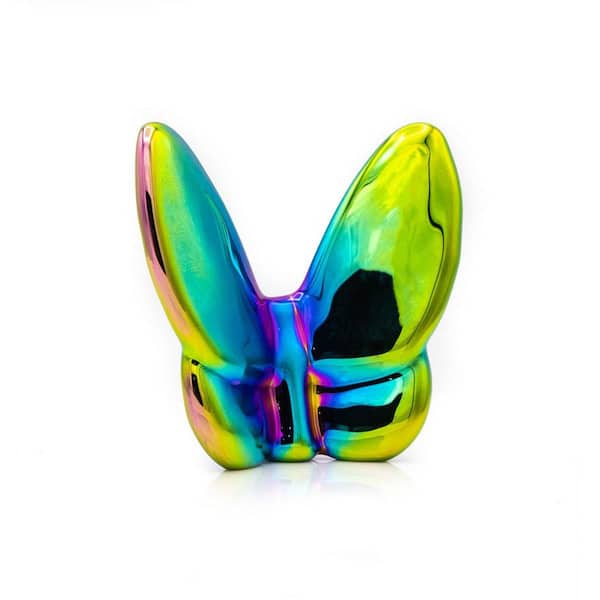 HomeRoots Multi-Colored 2.5 in. x 2.5 in. Butterfly Crystal Figurine Tabletop Sculpture