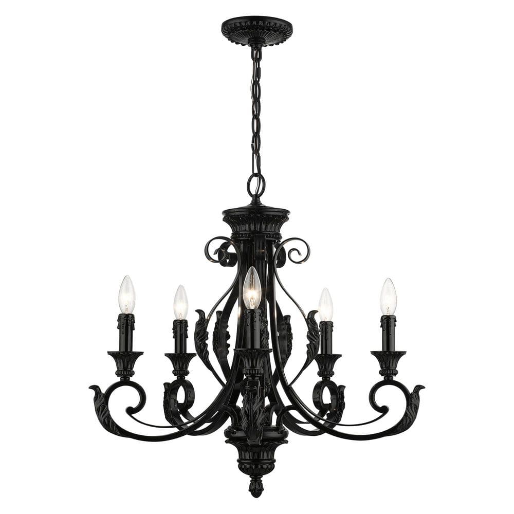 Bellarosa 5 Light Ornamental Shiny Black Chandelier for Kitchen Island with No Bulbs Included price history on PriceWatchPro
