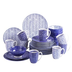 Takaki 32-Pieces Japanese Style Porcelain Multi-Colour Crockery Dinner Set (Service for 8)
